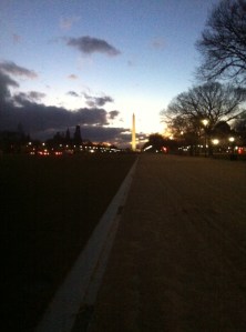 Sun setting as we ran down the National Mall Thursday night.