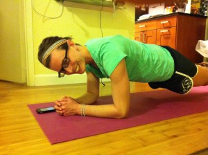 Sneaking in a smile for the camera - this was still early!