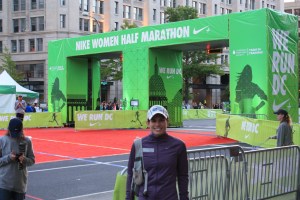 At the start, ready to go.