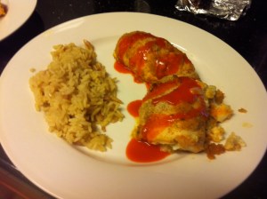 Stuffed Buffalo Chicken Breasts w/ a side of rice