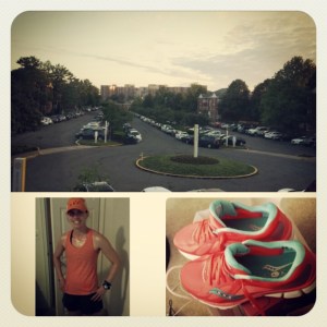 Gearing up for Saturday's run...the bum wrap Oiselle skirt made it's first appearance of the season!
